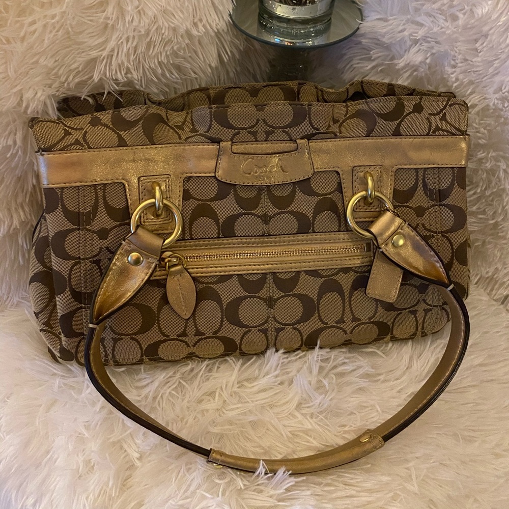 Coach gold& brown Handbag